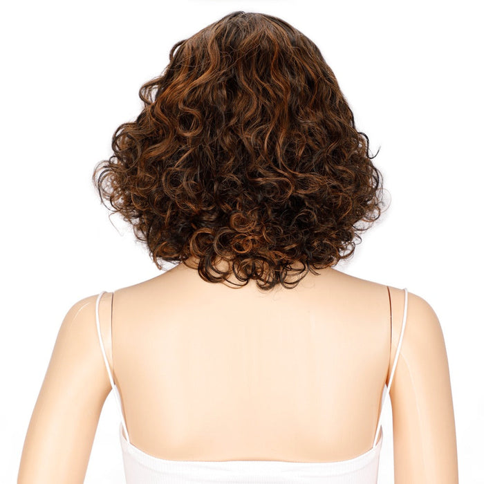 Popular Curly Full Quality Machine Made Human Hair Wig