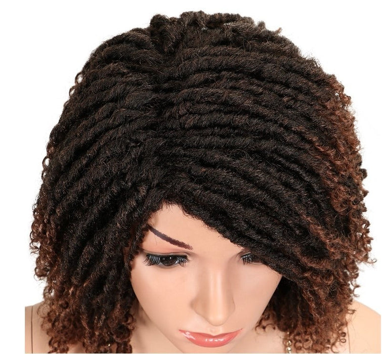 Crochet Braid Hair Locs Curls Short Wig For Black Women Human Wigs