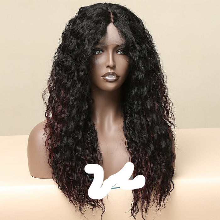 Long Synthetic Front Transparent Lace  Human Hair Wigs