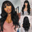 Ombre Red Long Body Wavy Natural Mini Lace Front Wigs with Bang