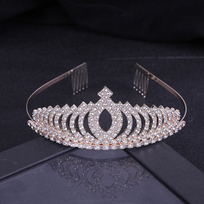 Wholesale gift crystal rhinestone bride women girls happy birthday headband crown bridal hair accessories tiaras wedding tiara