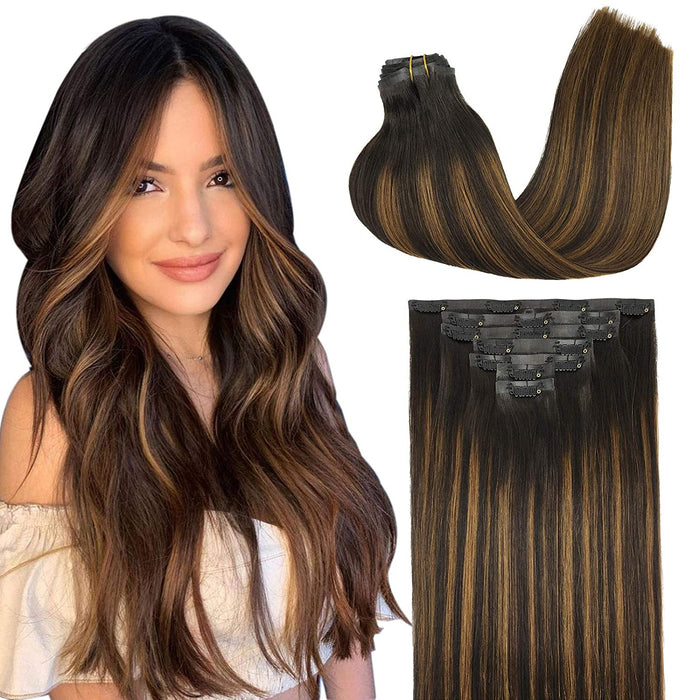 Human Hair Extension Clip In 100% Remy Hair Seamless Natural Hair Clip Ins Extensions