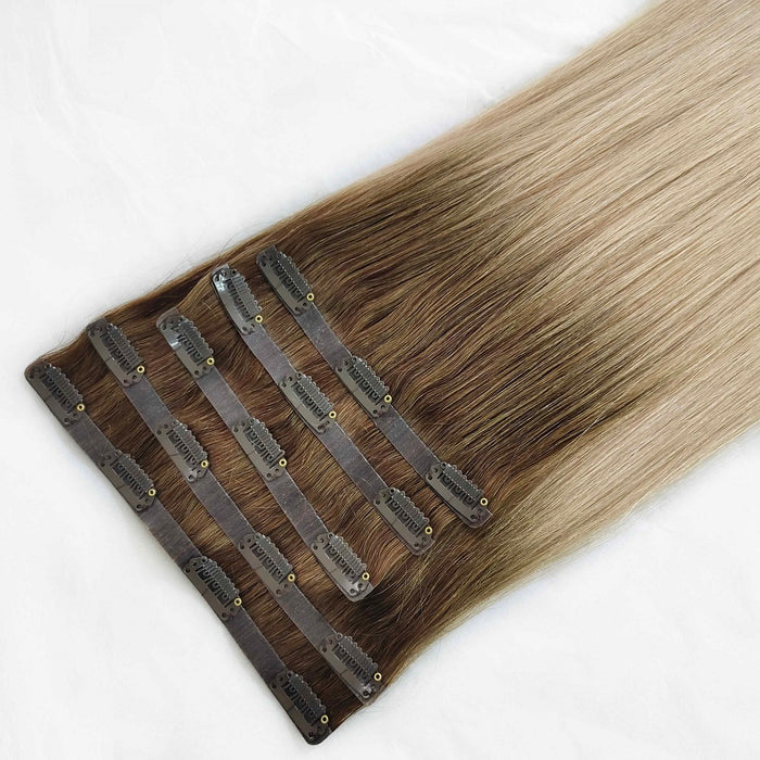 Silk Straight Blonde Virgin 30 inch Natural Human Hair Clip In Hair Extensions