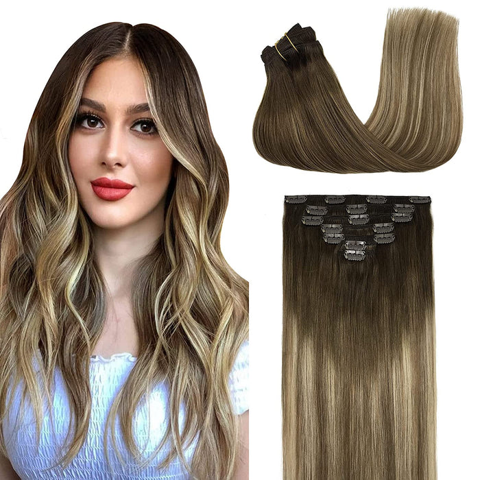 Clip In Human Hair Extensions Virgin Remy Seamless Clip In Hair Extensions