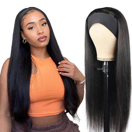 Headband Wigs Human Hair Headband Wigs for Black Women