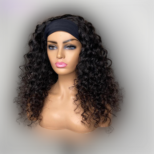 Straight Headband wig For Head Band Curly Plucked Full Transparent Lace Wig