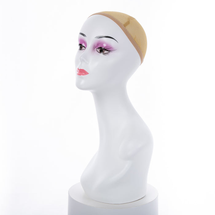 Female Nude Makeup Realistic Wig Display Bust Mannequin Head with Shoulders for Wigs