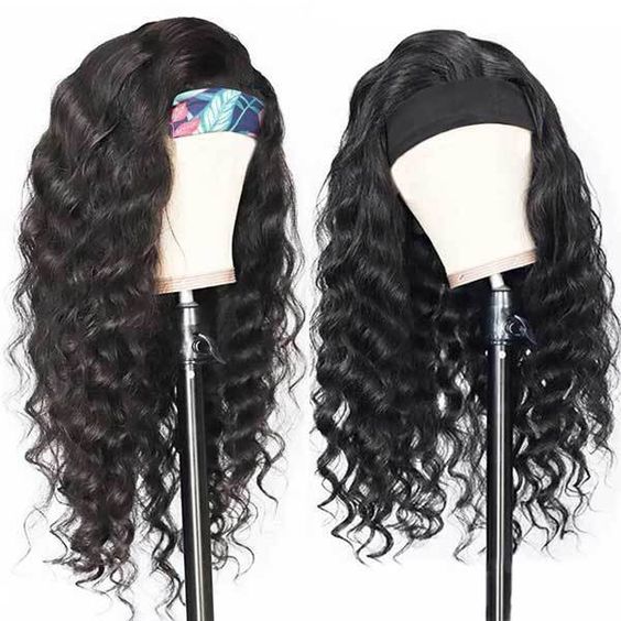 Water Wave Headband Wigs Human Hair For Black Women Human Hair Straight Headband Wig