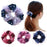 2022 New high stretch elastic hair band tulle scrunchy hair ties flower floral crystal rhinestone charm organza scrunchies