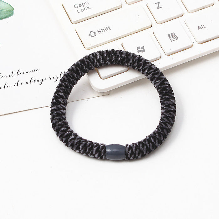 Girls women black colorful leopard knitted organic cotton elastic hair rubber band super thick cotton twist braid hair tie