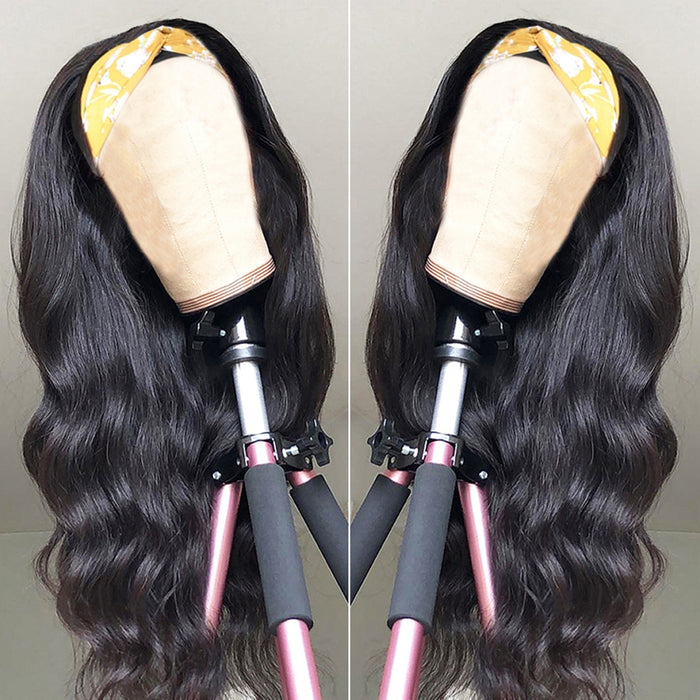 Human Hair Headband Wig Kinky Straight For Black Curly