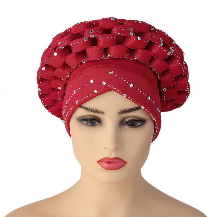 Turban Adjustable Space Layer Ethnic Hat Head Decoration Muslim Turban Hat With