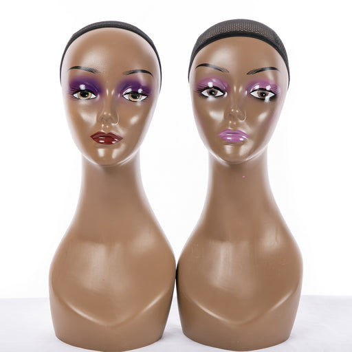 Female Mannequin Head With Shoulders Realistic Mannequin Head Bust Plastic