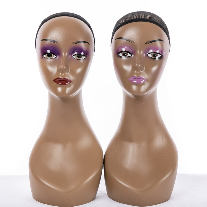 Female Mannequin Head With Shoulders Realistic Mannequin Head Bust Plastic