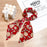 2022 retro 2pcs set hand tail bow knotted hair ties cloth fabric floral print scarf scrunchies with ribbon