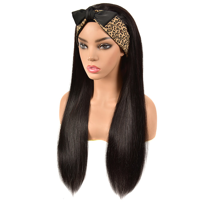 Water Wave None Lace Front Wigs Human Hair Machine Made Wet and Wavy Headband Wigs