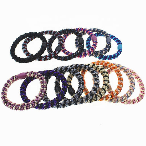 Simple hair accessories girls colorful elastic rubber hair band twist braid cotton hair ties for women