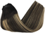 Human Hair Two Tone Clip in Hair Extensions with Lace Attached