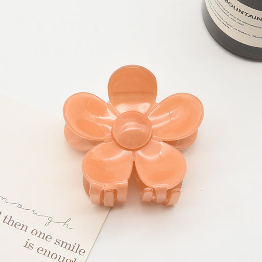 Large flowers shape hair clip accessories ponytail holder clamp solid color big flower acetate hair claw for thick hair