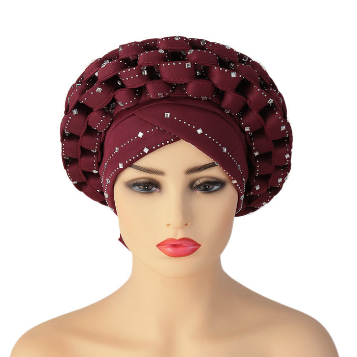 Turban Adjustable Space Layer Ethnic Hat Head Decoration Muslim Turban Hat With