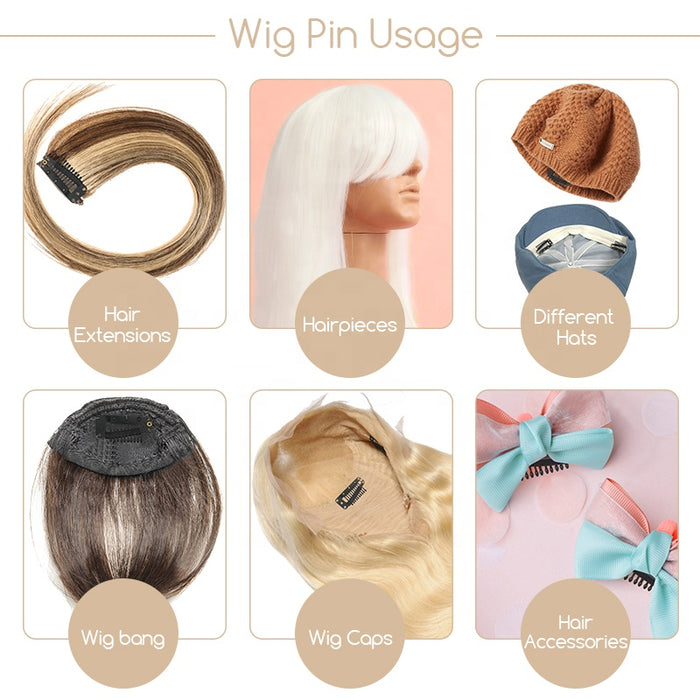 Wholesale high quality metal stainless steel 10-tooth wig clip