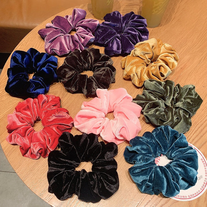 Autumn Winter hair accessories strong elastic hair band ties big large xxl scrunchies premium oversized velvet scrunchie