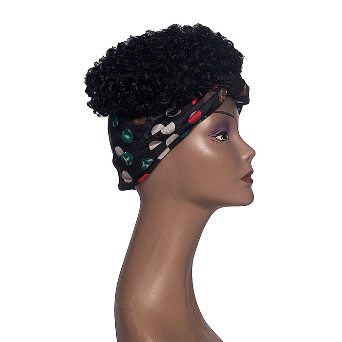 Hot Sexy Kinky Curly Wigs with Black&Dot Headband