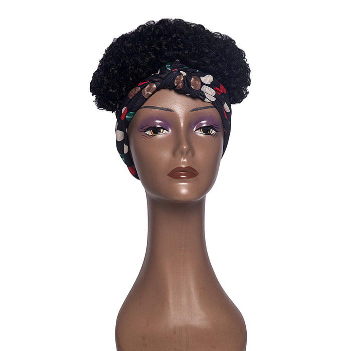 Hot Sexy Kinky Curly Wigs with Black&Dot Headband