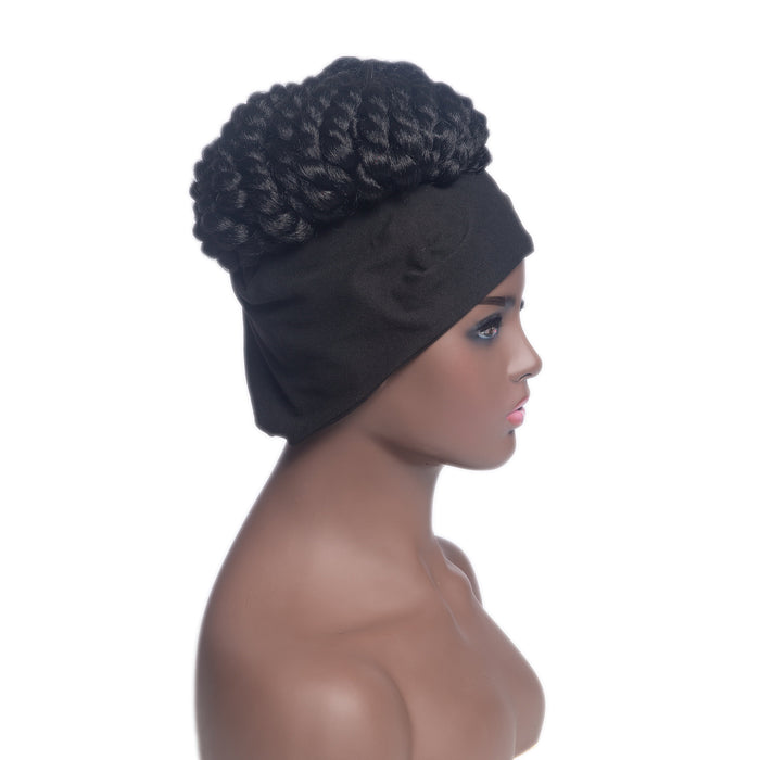 Hot Sexy Kinky Braided Turban Wig with Black Headband