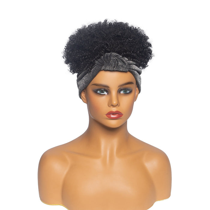 Hot Sexy Kinky Curly Wigs with Grey Headband