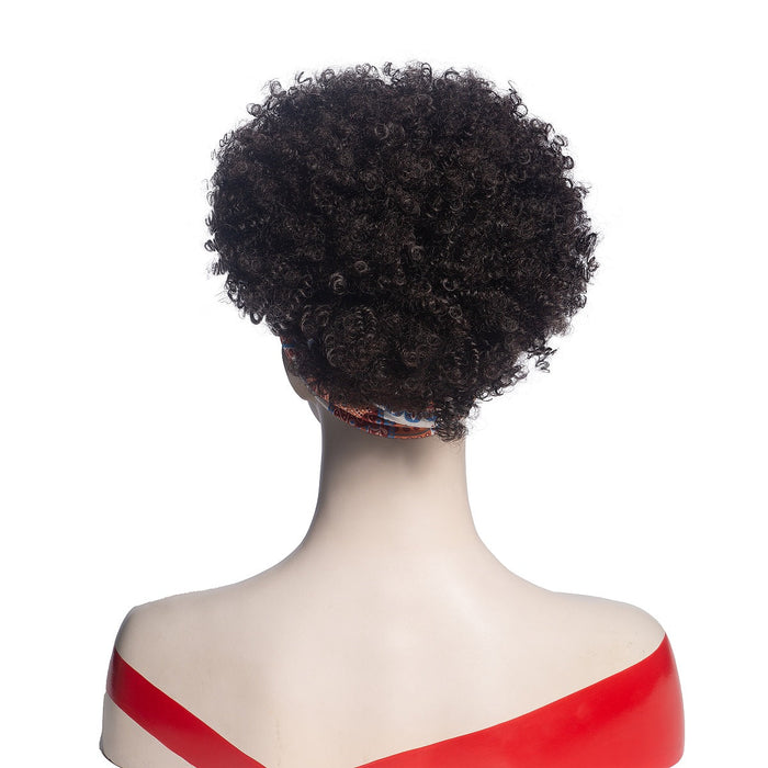 Hot Sexy Kinky Curly Bang Wig with Cute Bowtie Headband