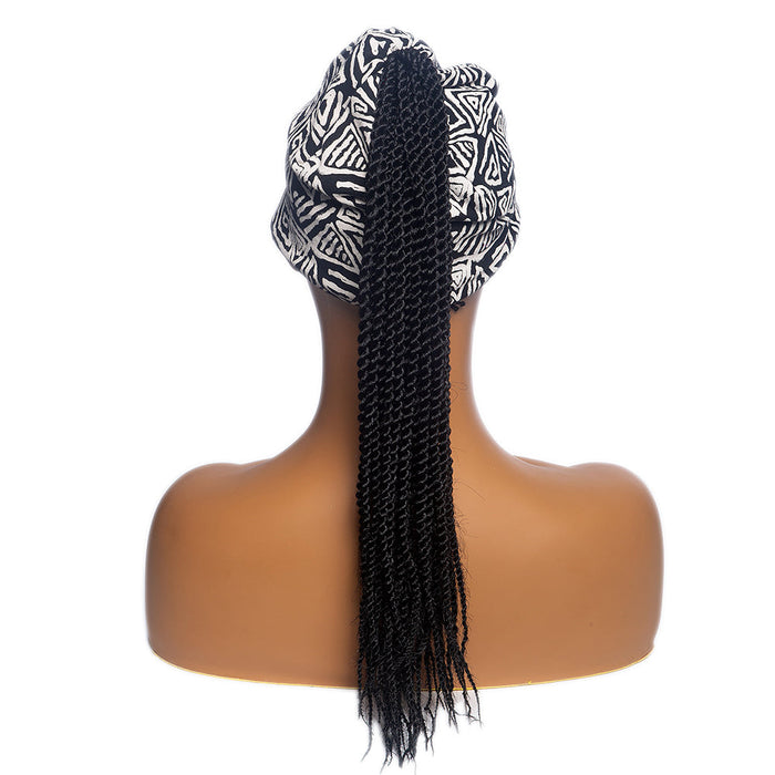 Hot Sexy Kinky Ponytail with Black&White Headband