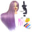 Ombre Mannequin Doll Head for Hairstyle Human Hair & Synthetic Mixed Professional Styling Head Hot Curl Iron Straighten Training