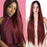 Brown Long Straight Wig Natural Middle Point Heat Resistant Mini Lace Front Wigs