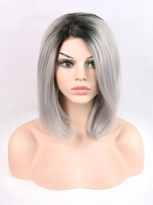 Silver Synthetic Lace Front Wig