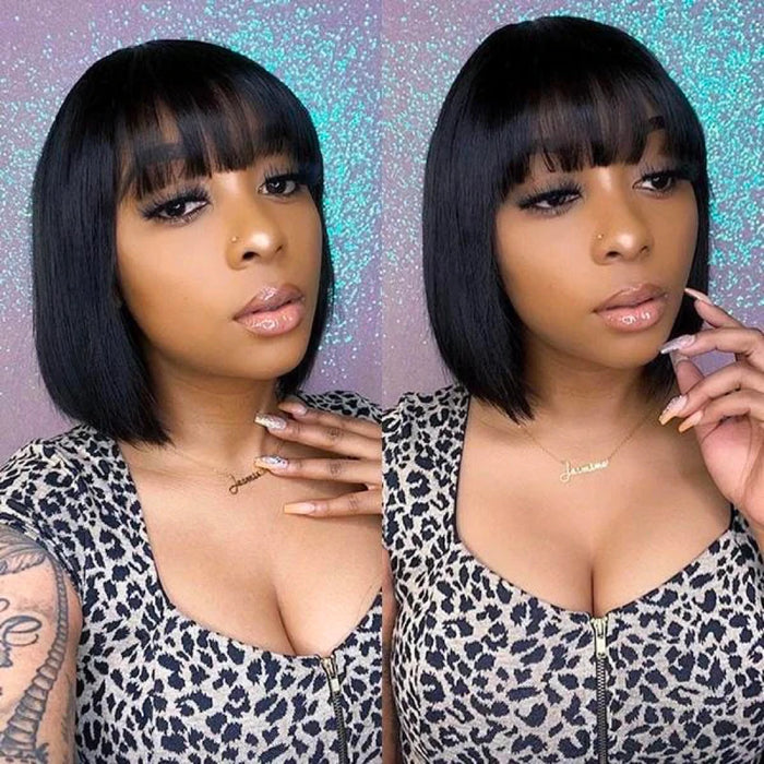 2022 Hot Short Cut Bob Wig With Bangs