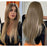 Silky Straight Heat Resistant Fiber Synthetic Human Hair Wigs with Bangs