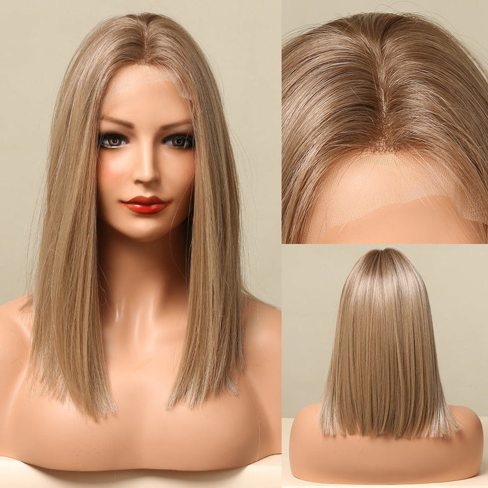 Straight Lace Front Synthetic Human Hir Wigs