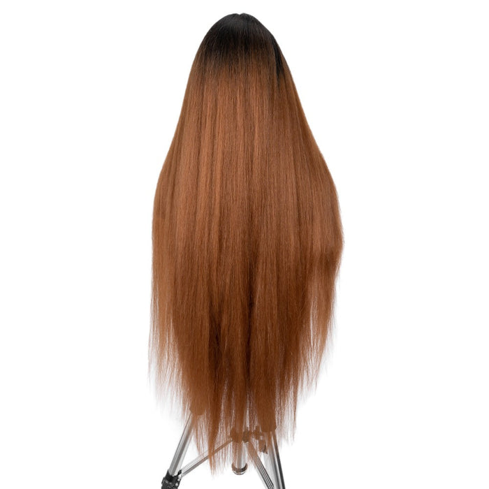 Scalp lace new straight Heat Resistant Fiber Human Hair Wigs