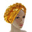 African Bright Braid Shiny Three Dimensional Sponge Turban Head Wraps Hat For Women