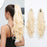 Ash Blonde Ponytail Extension Claw Clip Long Wavy Curly Hair Extension