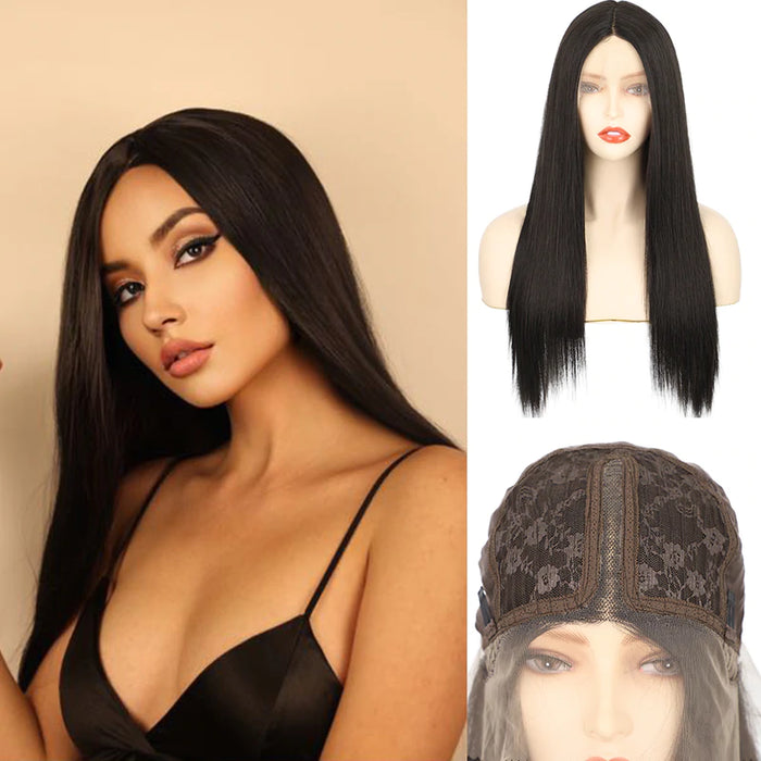 Ins Hot Black Straight T-Lace Front Wig