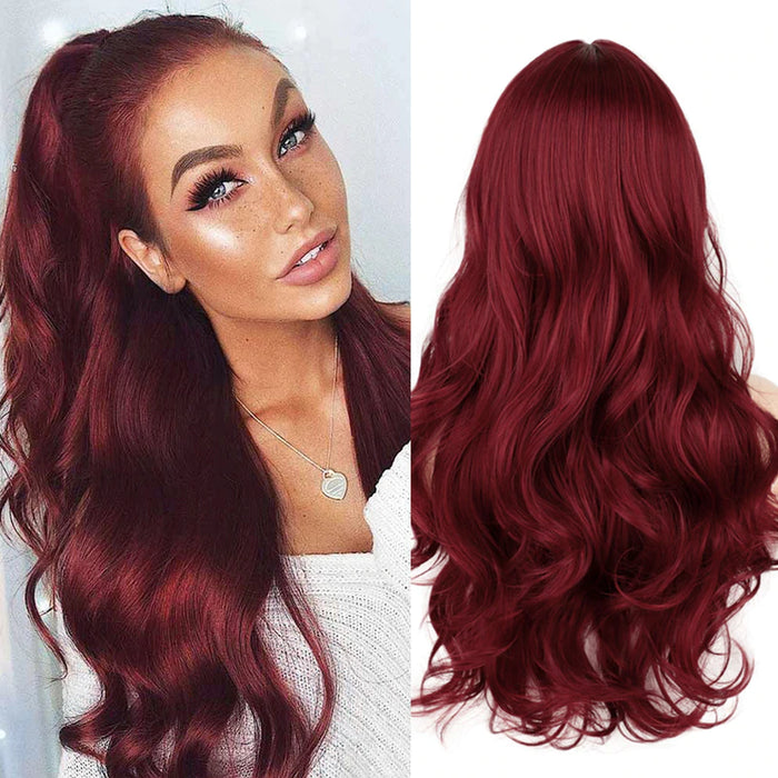 Ins Hot Long Curly Mini Lace Front Red Wigs