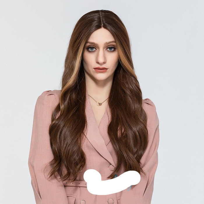 Synthetic Long Wavy Lace Frontal Human Hir Wigs