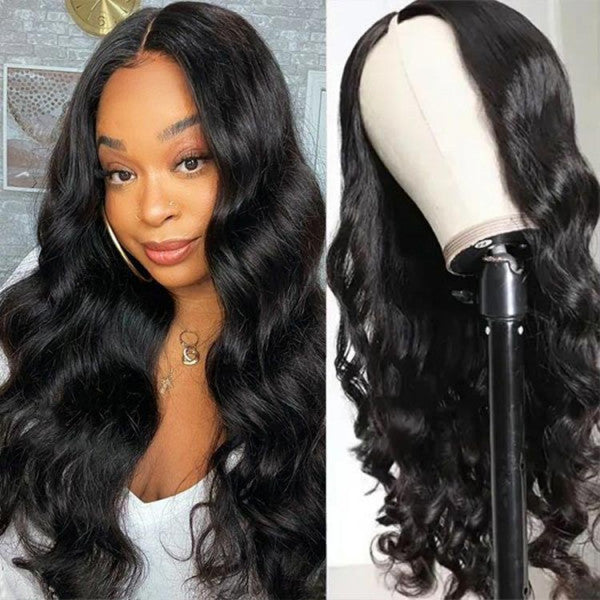 Body Wave Human Hair U Part Wigs Natural Hair For Beginner