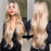 Long Wavy Highlight Synthetic Lace Frontal Human Hiar Wigs