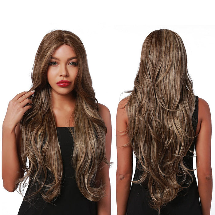 Long Wavy Highlight Lace Synthetic Human Hair Wig