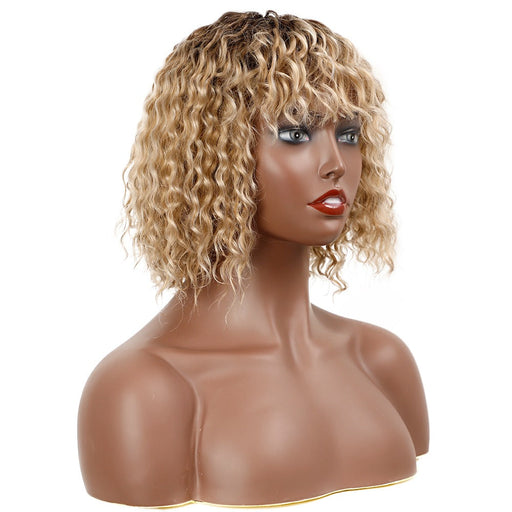 Curly Synthetic Classic Full Quality Machine Made Human Hair Wig