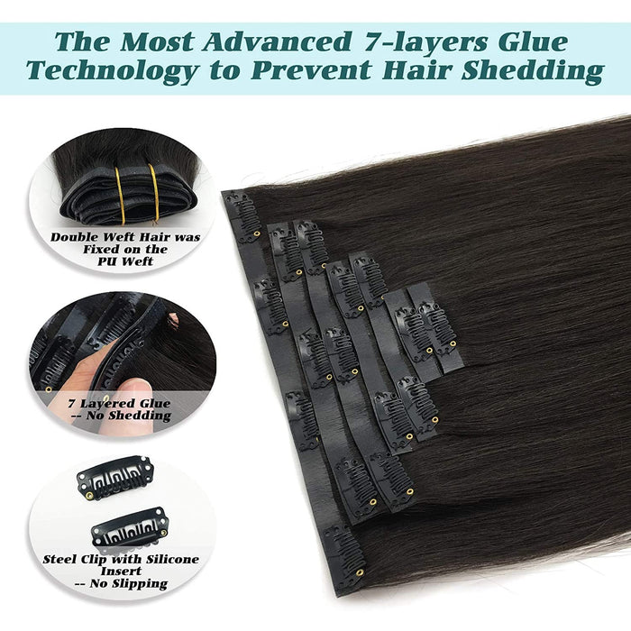 Best hot selling new products skin weft clip in hair extension