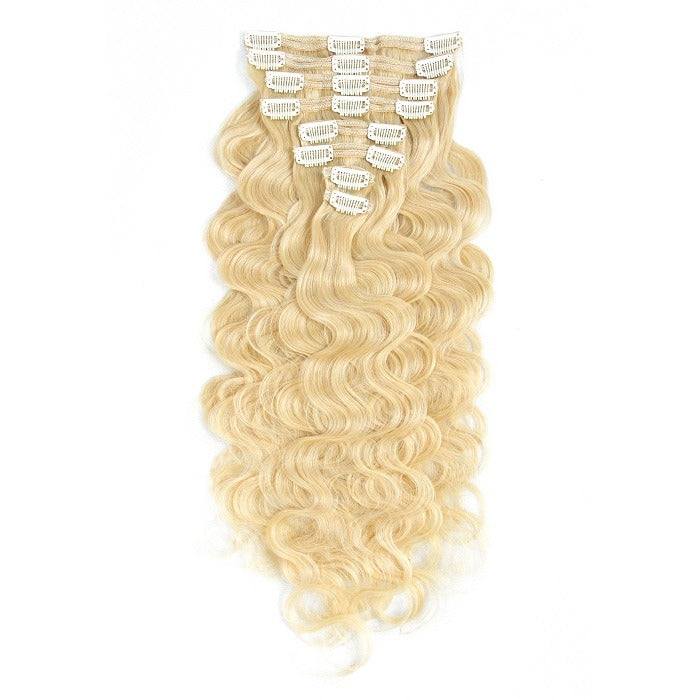 Best selling products in blonde human hair extensions clip in curly